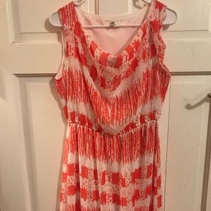 YA LOS ANGELES Orange & White Dress Size L